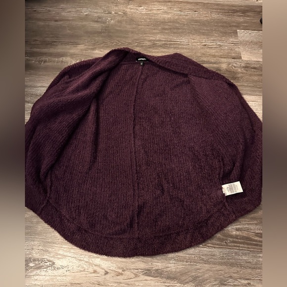 Express fuzzy oversized slouchy cocoon open cardigan - Picture 3 of 11